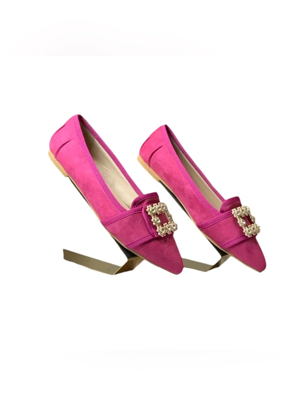 Tinstree Fushia Suede Ballet Flats
